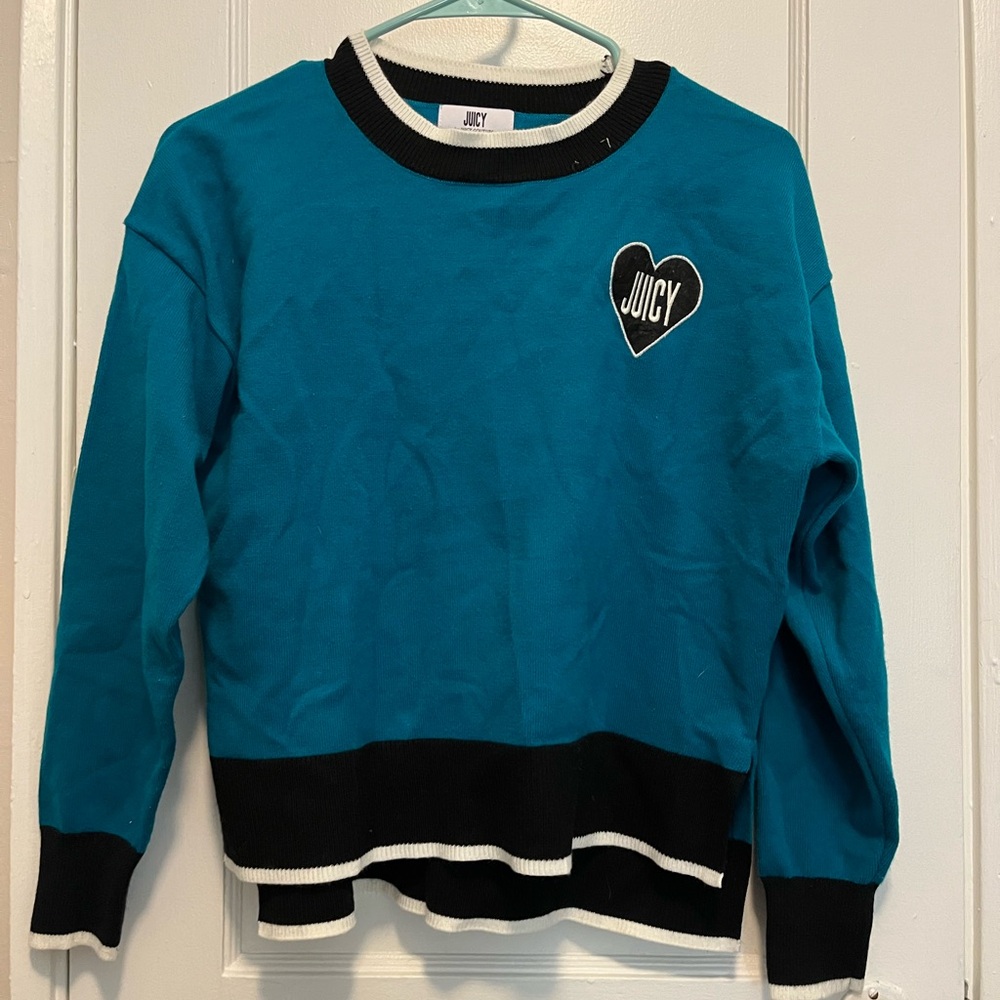 Juicy Couture Teal and Black Knit Top